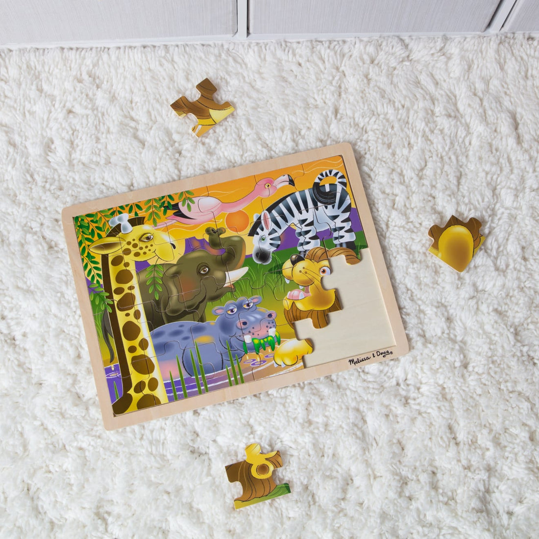 Melissa & Doug - African Plains Wooden Jigsaw Puzzle - 24 Piece