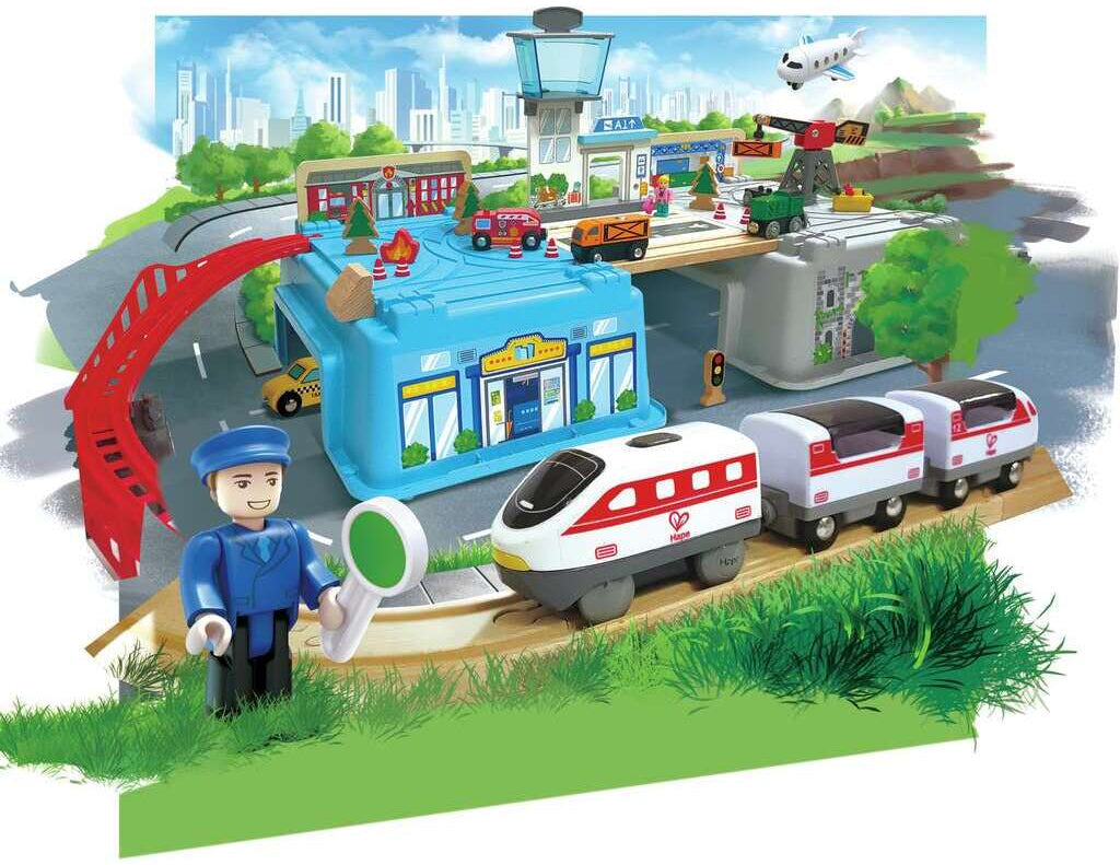 Hape: Mega Metropolis Train Bucket Set