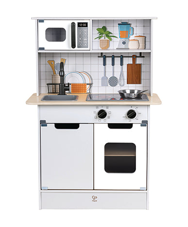 Hape: Kitchen Playset with Light & Sound (Open/Close Micro-wave Oven)