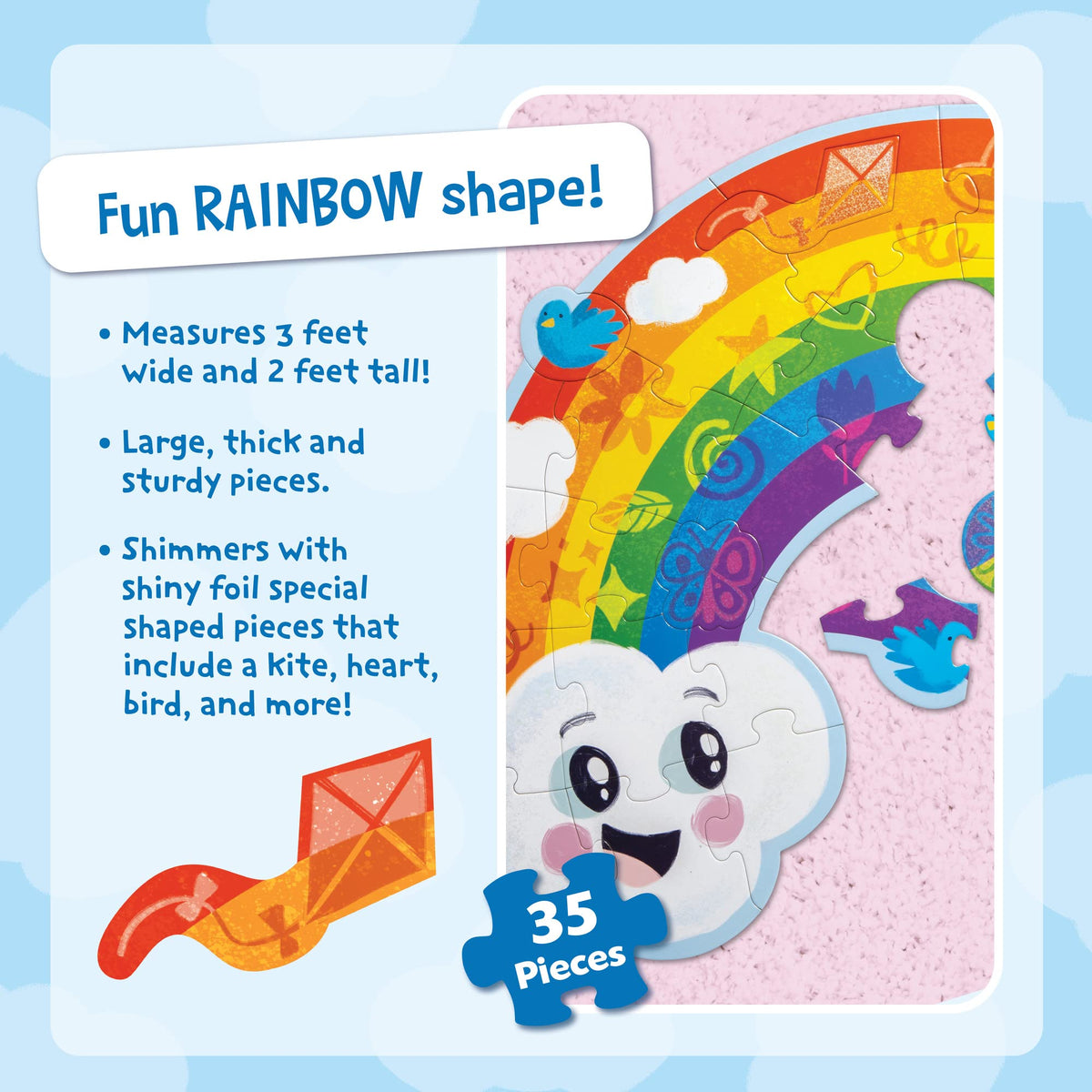 Peaceable Kingdom: Floor Puzzle Rainbow 35 Pieces