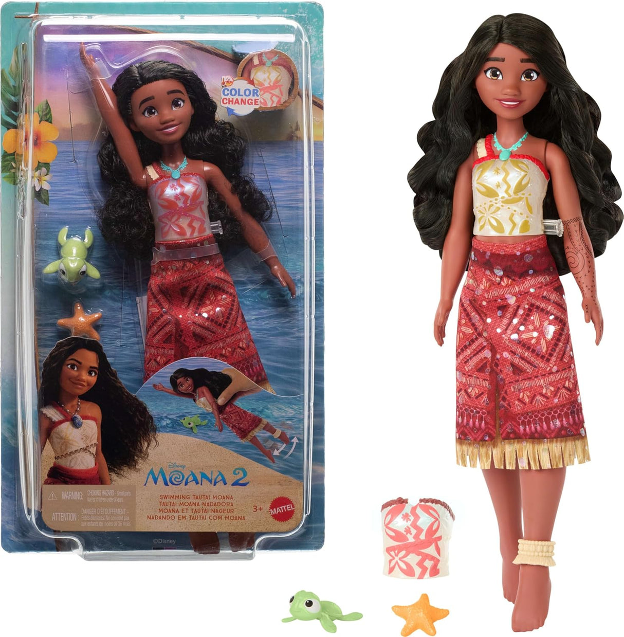 Moana 2 Swimming Tautai Moana Doll