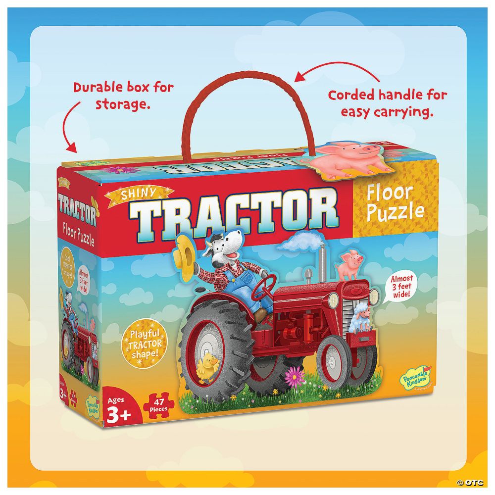 Peaceable Kingdom: Floor Puzzle Tractor 47 Pieces
