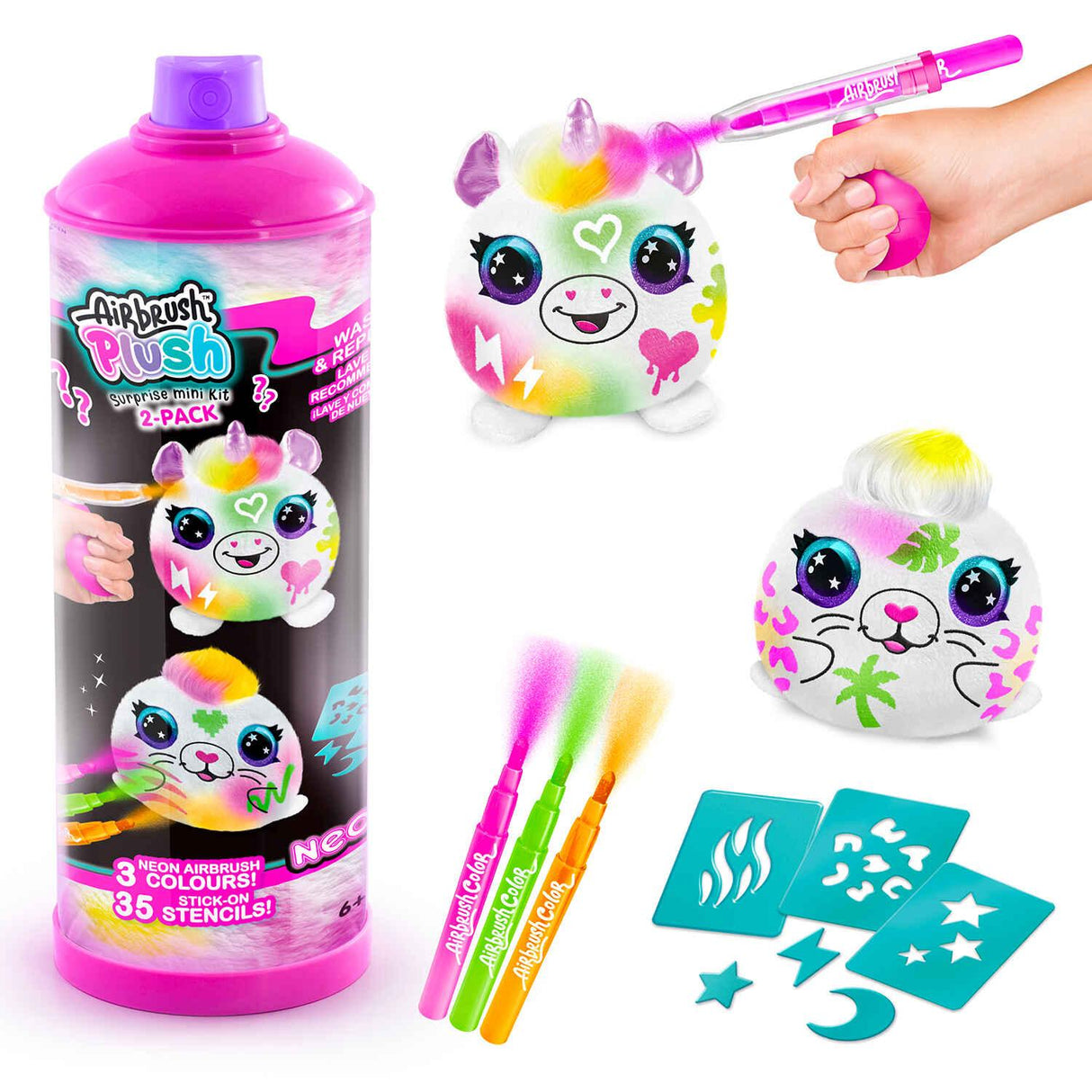 Canal Toys - Airbrush Plush Neon Mini Mystery 2 Pack