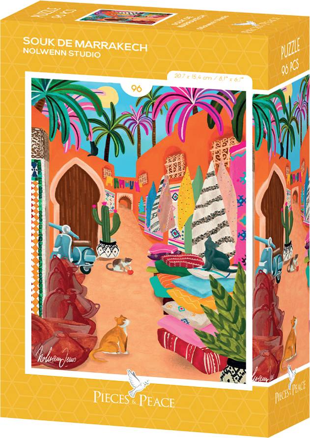 Pieces & Peace: Souk of Marrakech Mini Puzzle - 96 Pieces