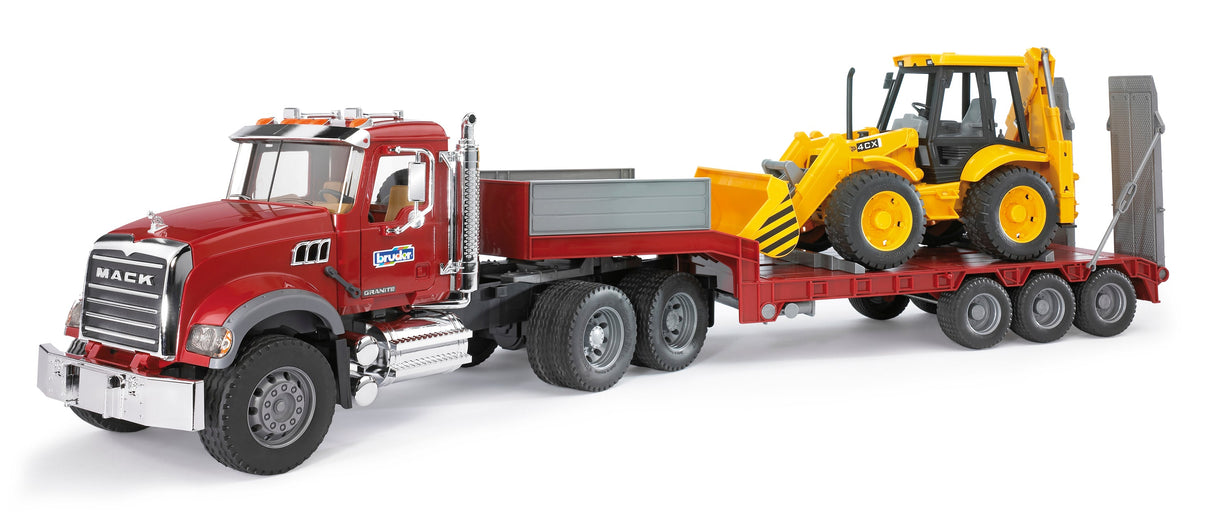 Bruder: MACK Granite Low Loader With JCB Backhoe
