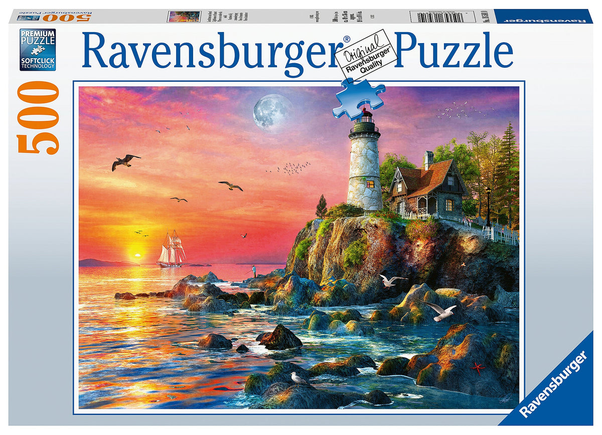 Ravensburger - Lighthouse At Sunset Puzzle - 500 Piece