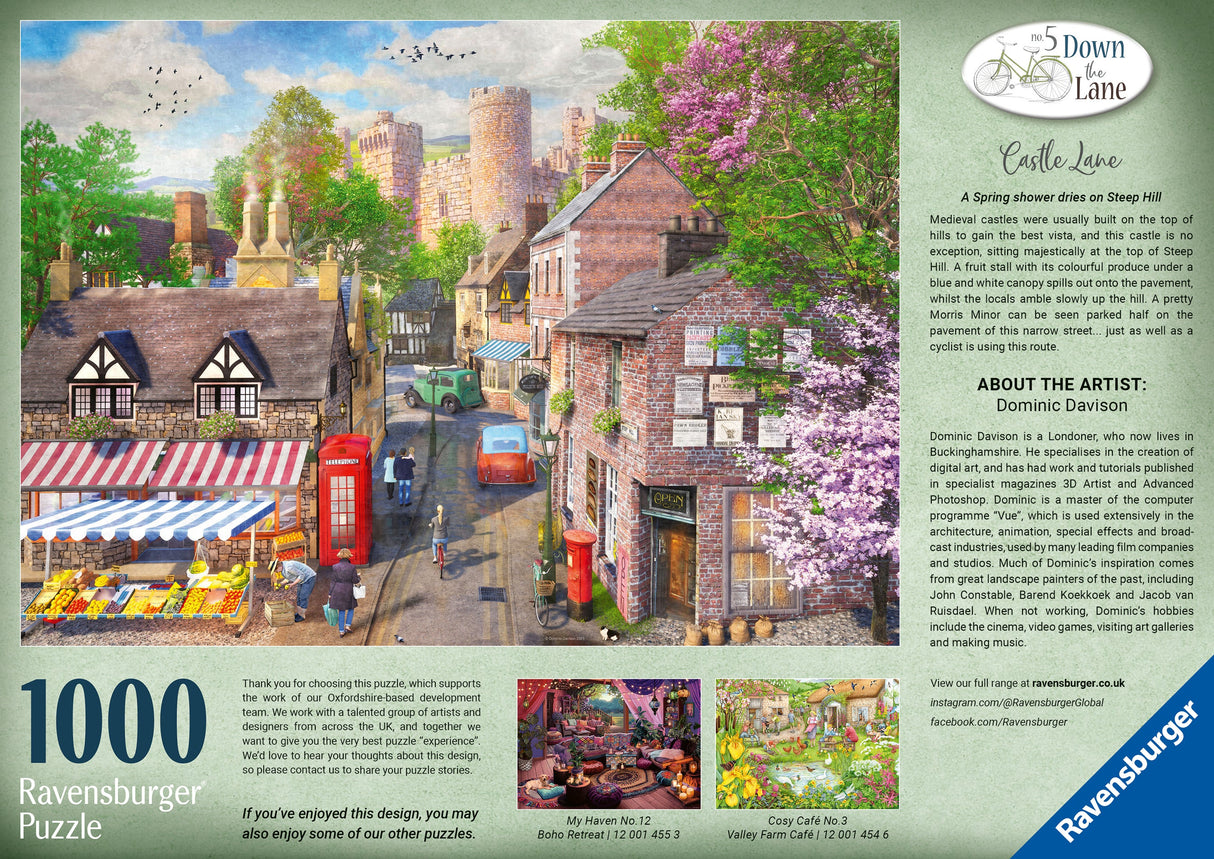 Ravensburger: Down the Lane No5 Castle Lane Puzzle - 1000 Piece