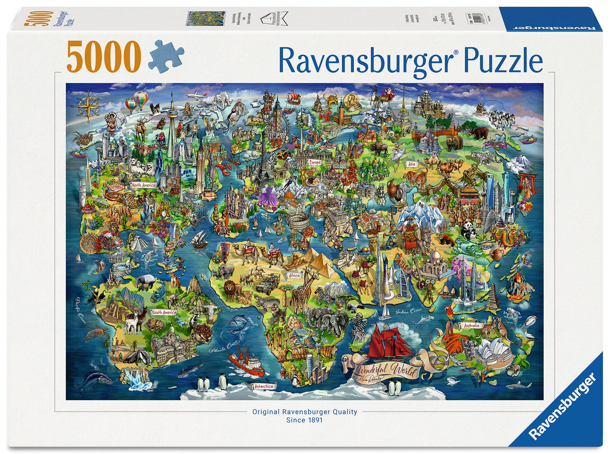 Ravensburger: Illustrated World Map Puzzle - 5000 Piece