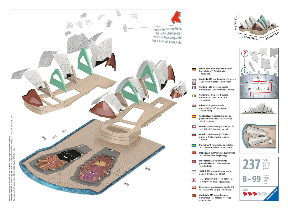 Ravensburger: 3D Puzzle Sydney Opera House 237 Piece