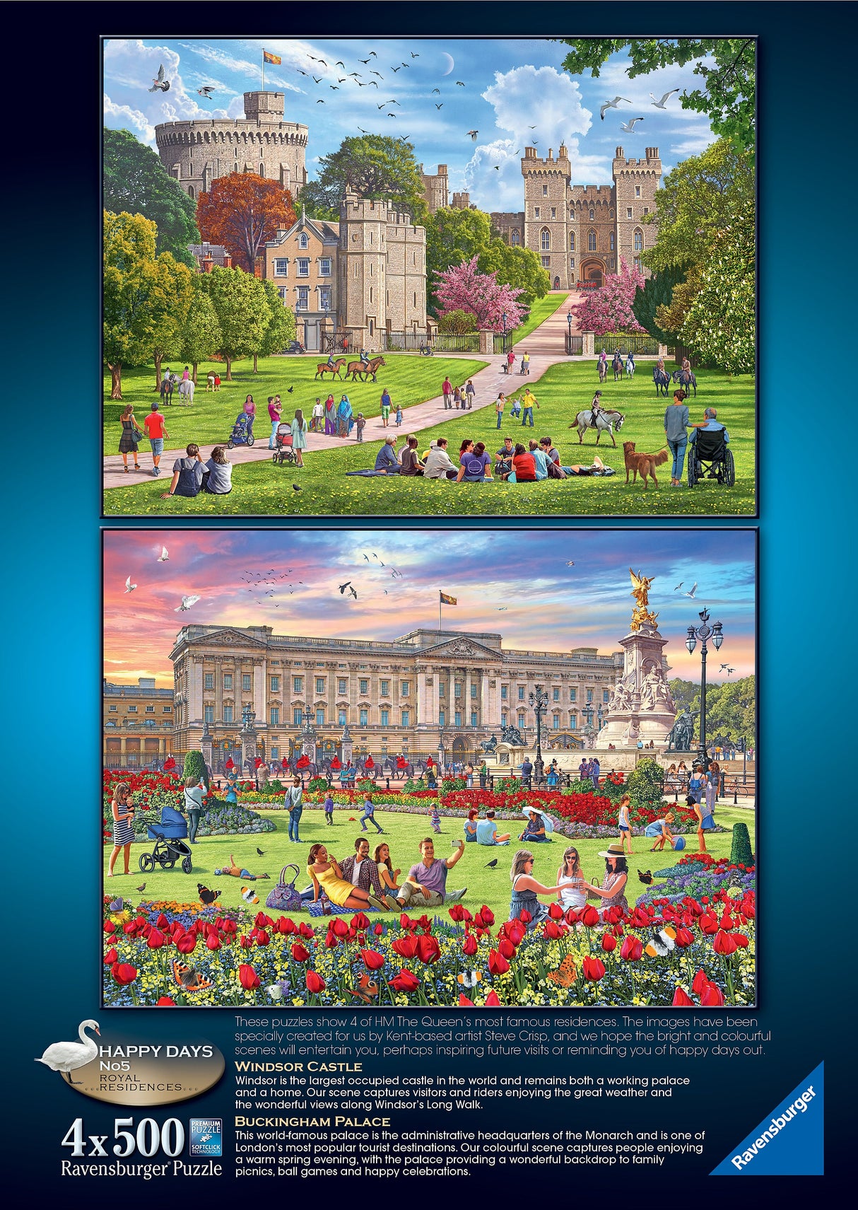 Ravensburger - Happy Days No. 5 Royal Residences - 4 x 500 Piece