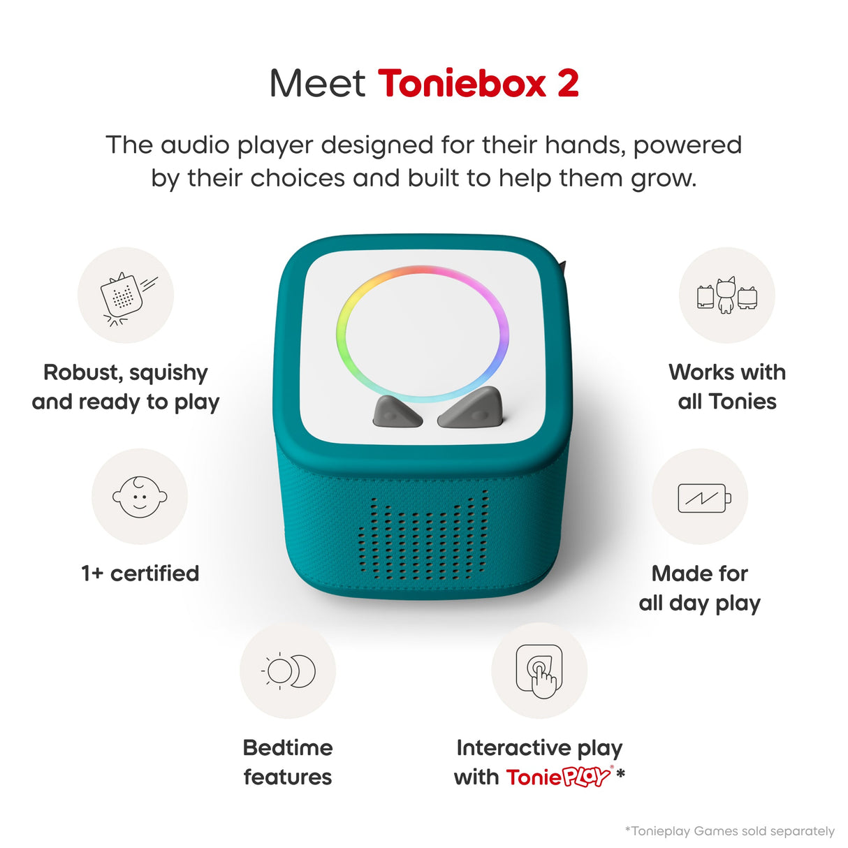 tonies: Toniebox 2 Tropical Teal Starter Set Creative Tonie Rubie