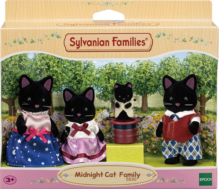 Sylvanian Families Midnight Cat Family Animal Figures