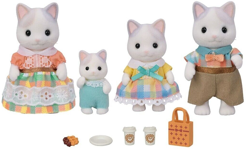 Sylvanian Families Latte Cat Family