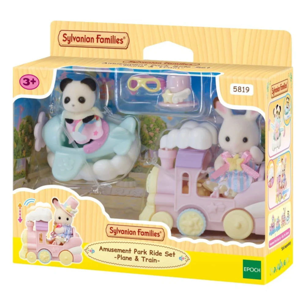Sylvanian Families Amusement Park Ride Set - Plane & Train