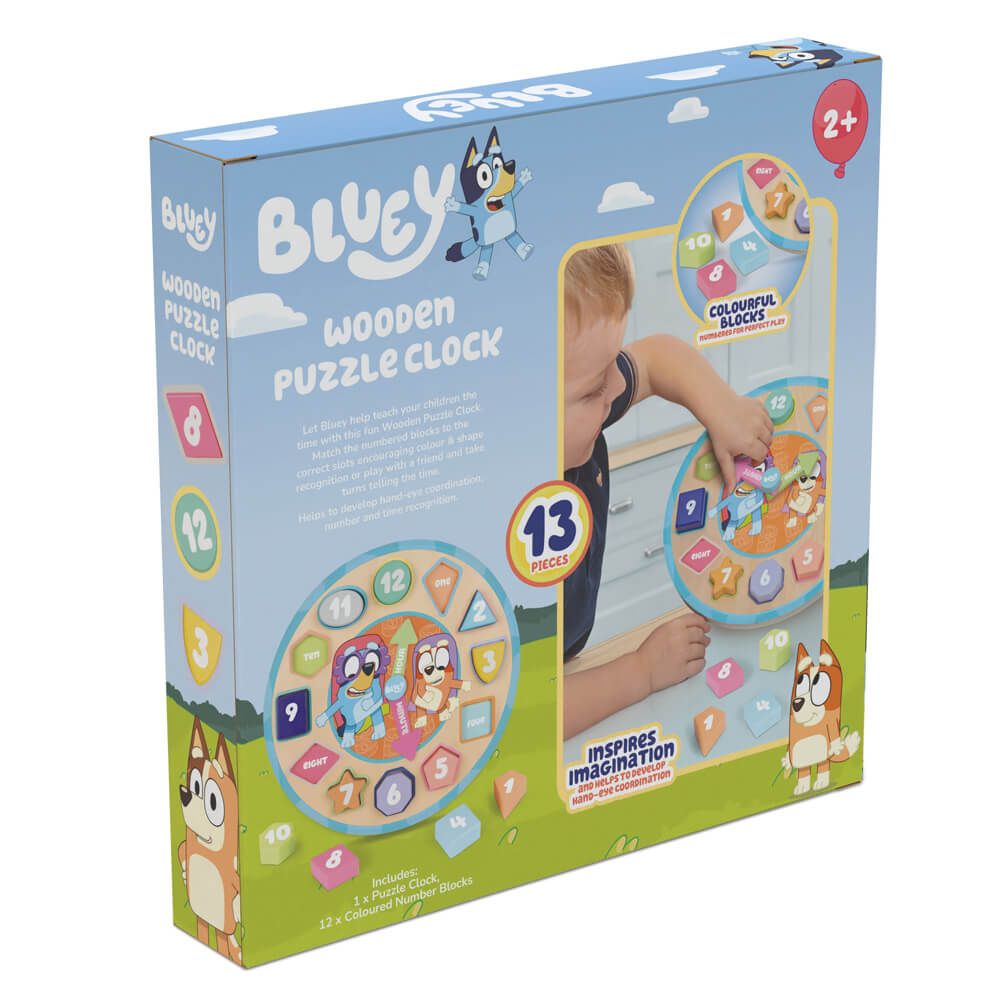 Bluey - Wooden Puzzle Clock