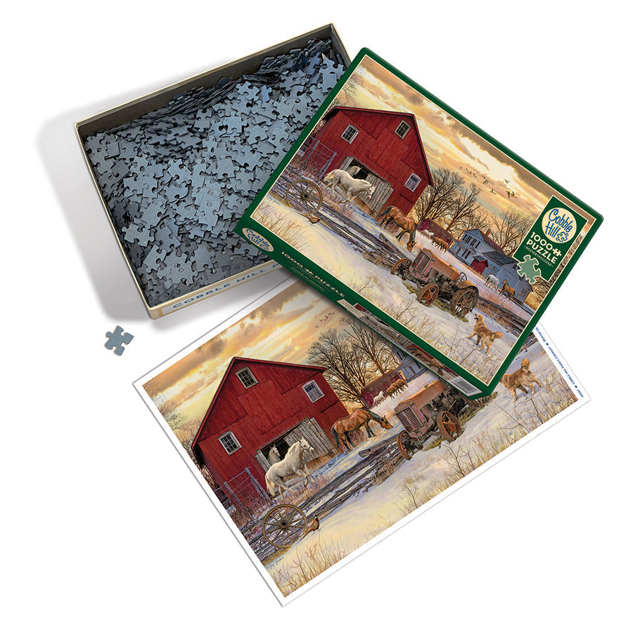 Cobble Hill Winter On The Farm Jigsaw Puzzle - 1000 Piece