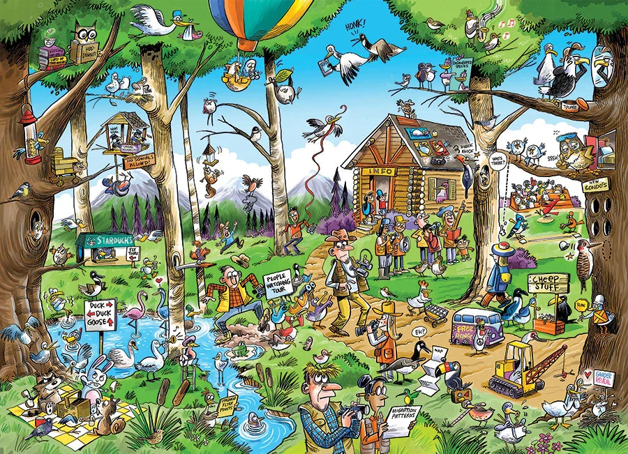 Cobble Hill: Doodle Town Birdwatcher's Paradise Puzzle - 1000pc