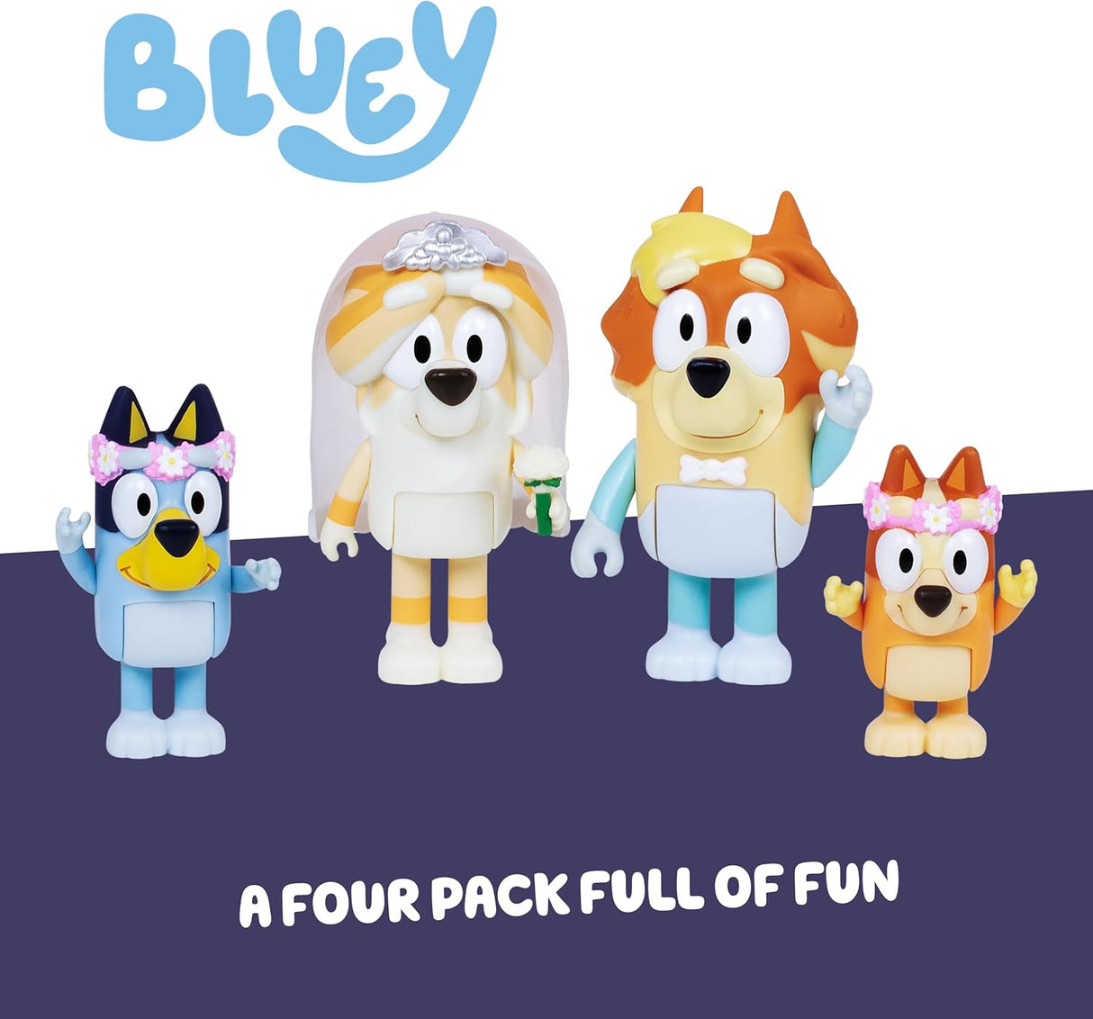 Bluey Figure 4 Pack - Wedding Time