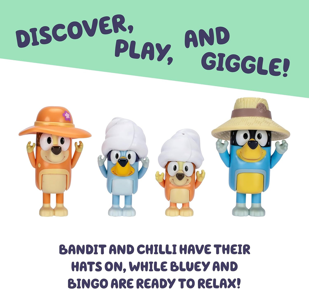 Bluey Figure 4 Pack - Family Trip