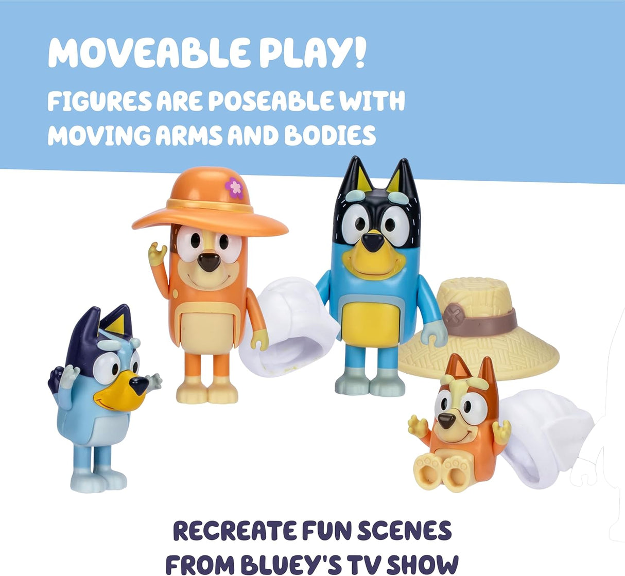 Bluey Figure 4 Pack - Family Trip