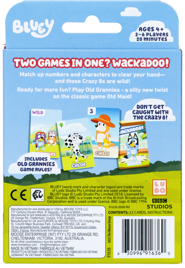 Bluey: Crazy 8's Card Game