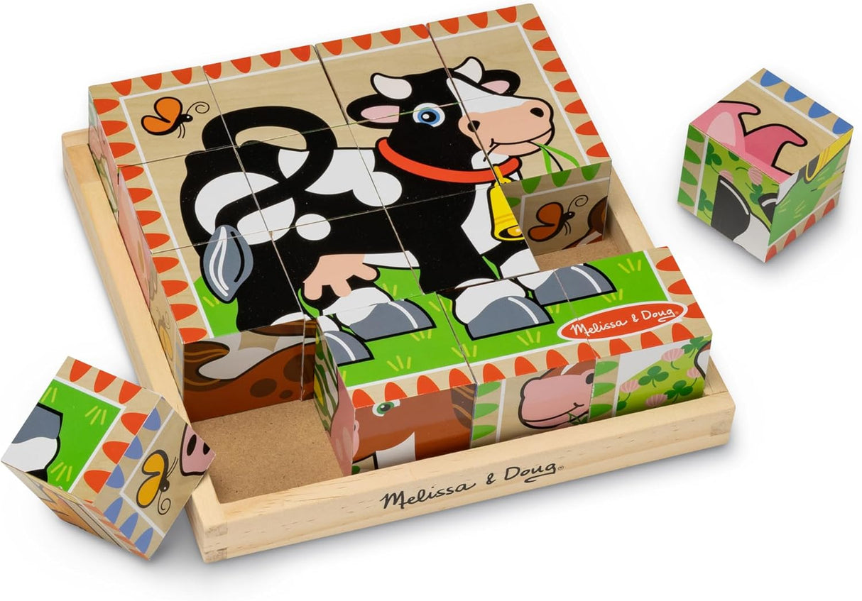 Melissa & Doug: Cube Puzzle: Farm 16 Pieces