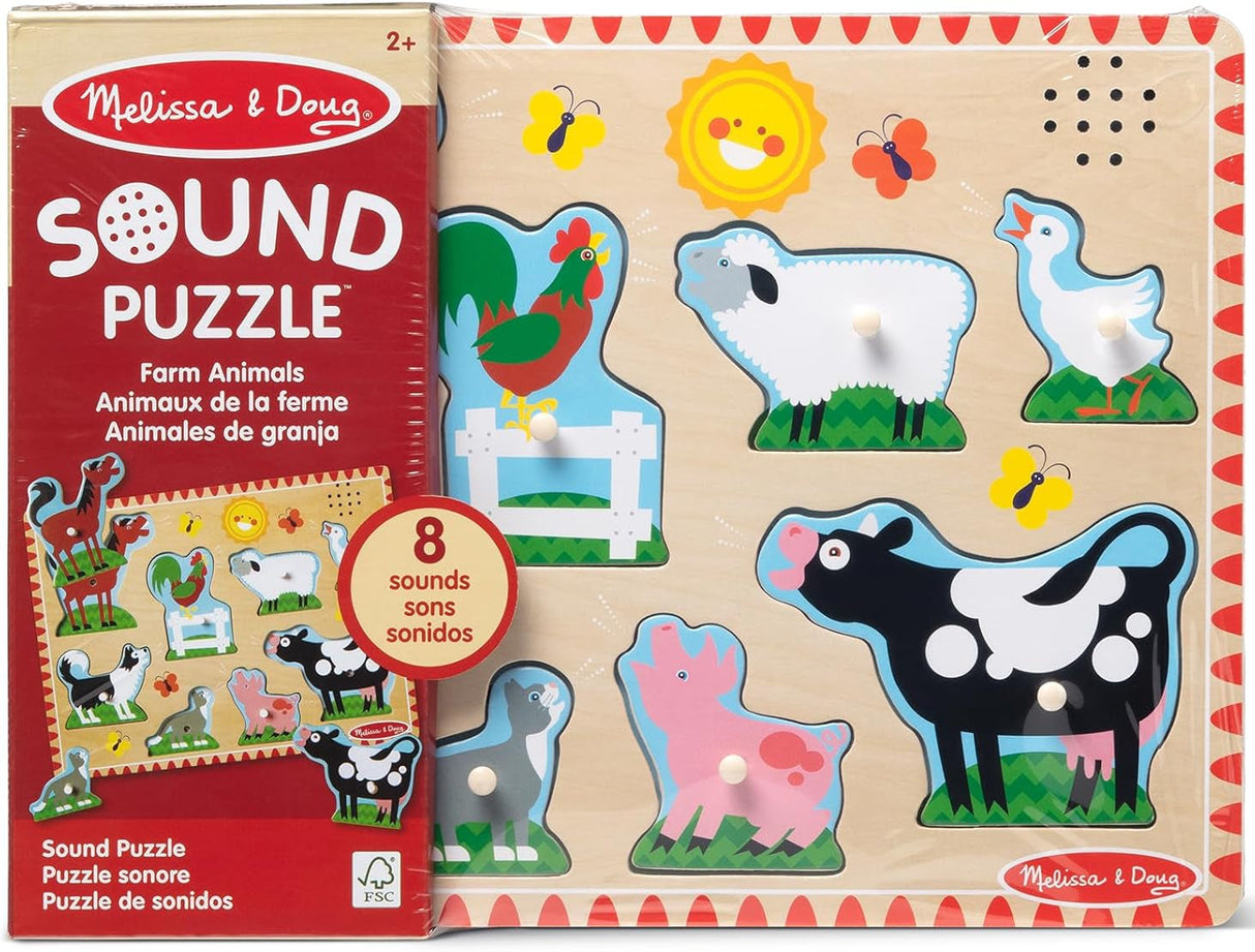 Melissa & Doug: Farm Animals Sound Puzzle 8 Pieces