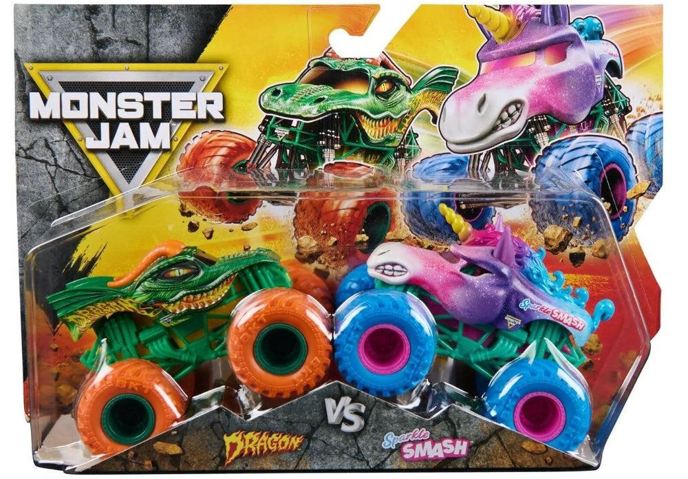 Monster Jam 1:64 Scale - Dragon vs. Sparkle Smash