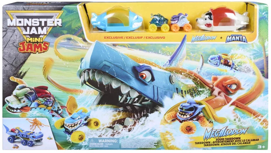Monster Jam: Mini Jams Megalodon Squid Takedown Playset