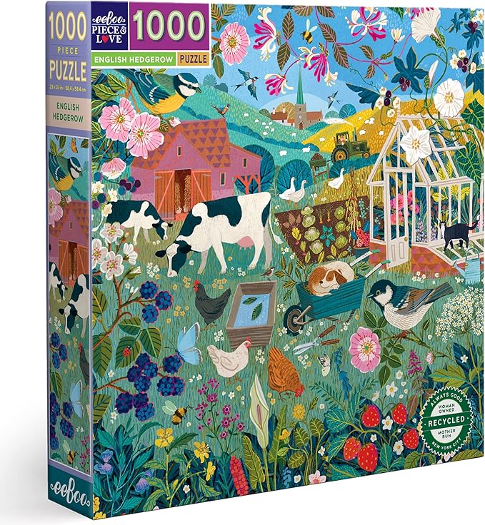 eeBoo: 1000pc Square Puzzle - English Hedgerow