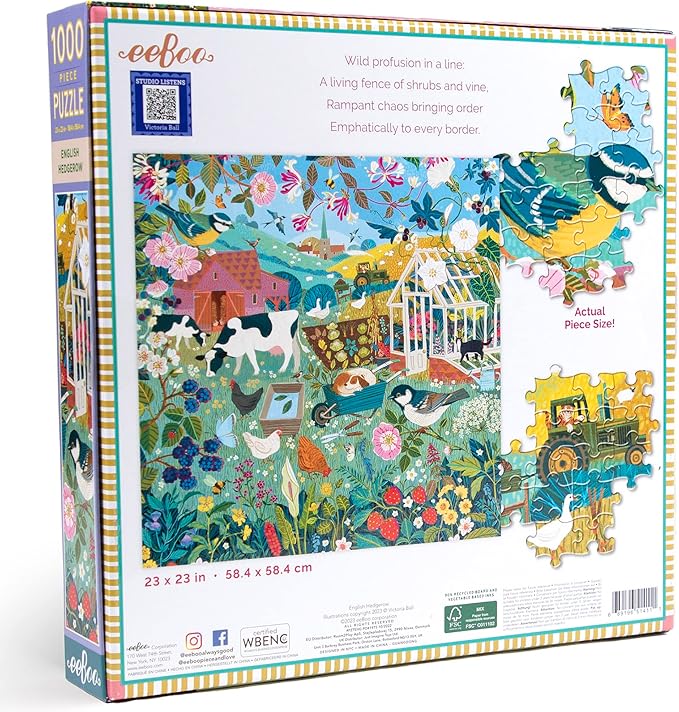 eeBoo: 1000pc Square Puzzle - English Hedgerow