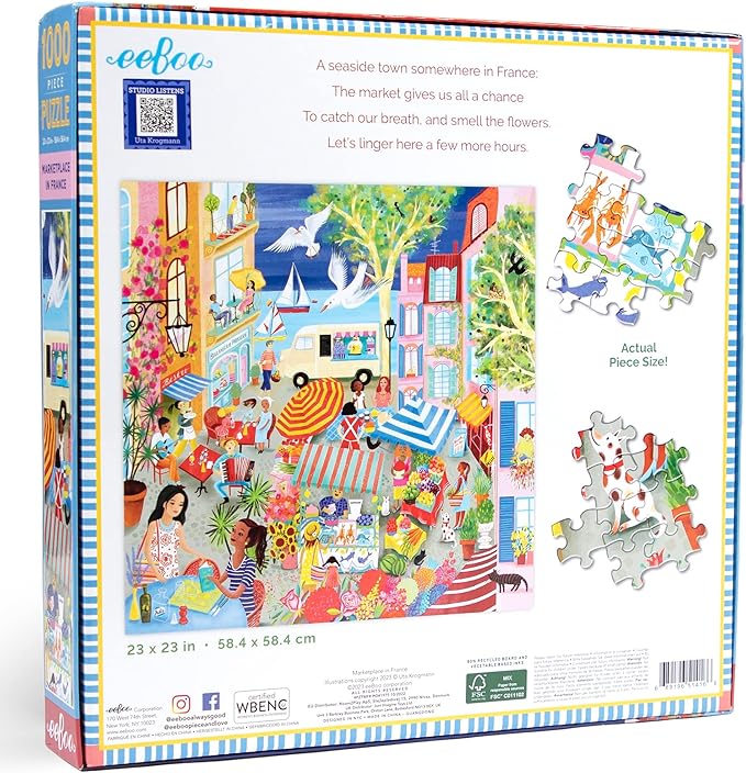 eeBoo: 1000pc Square Puzzle - Marketplace in France