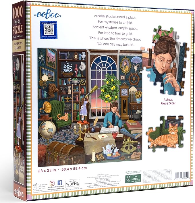 eeBoo: 1000pc Square Puzzle - Alchemists Library