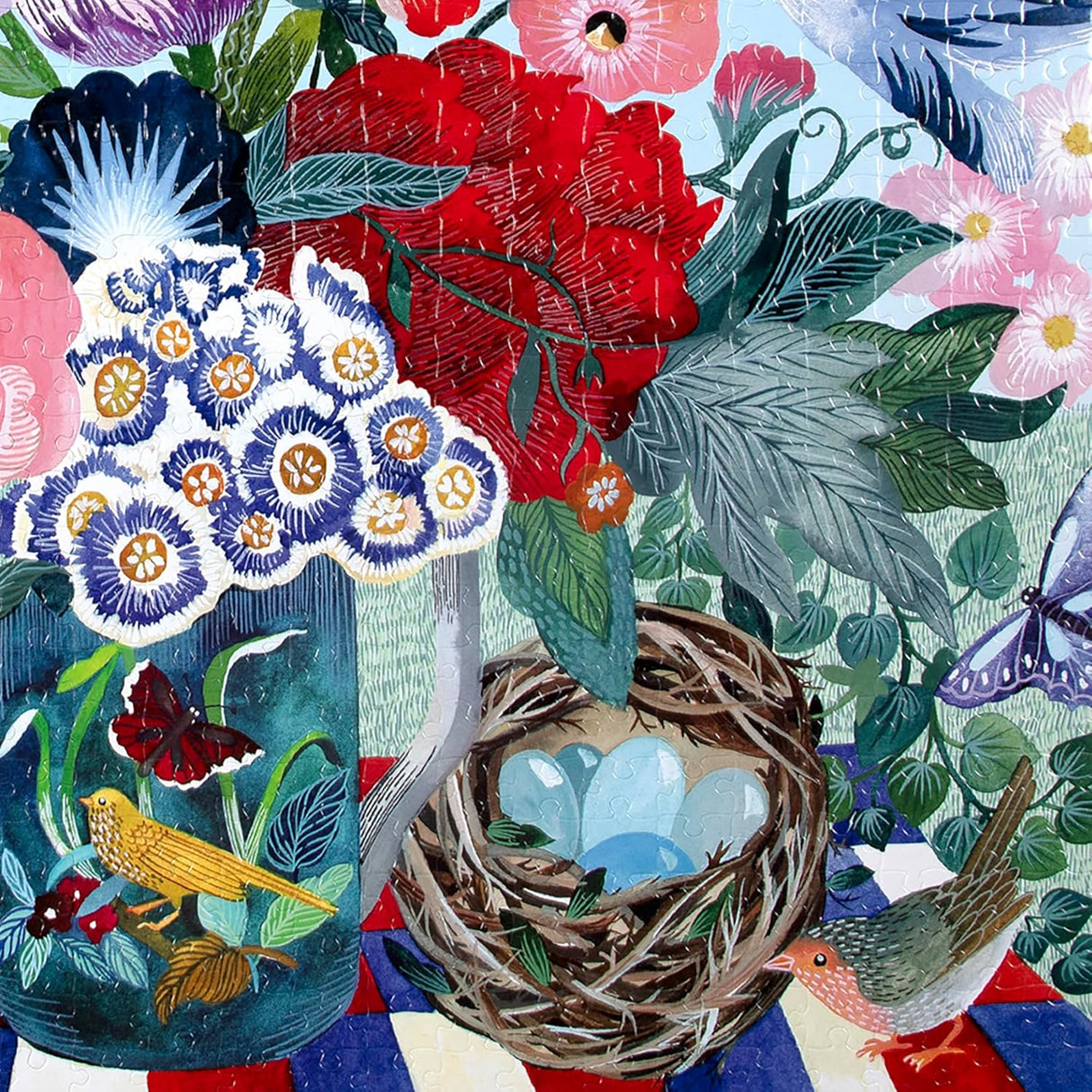 eeBoo: 1000pc Square Puzzle - Spring Bouquet