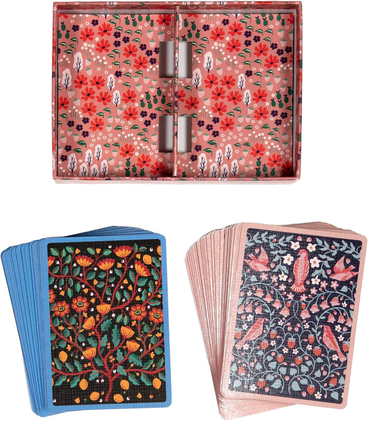 eeBoo: Playing Cards - Birds & Flowers (Set of 2)