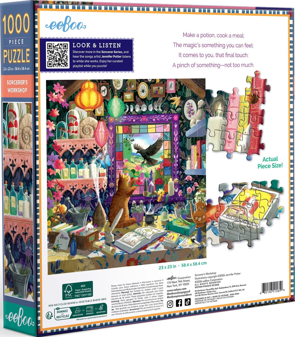 eeBoo: Sorcerer's Workshop Square Puzzle - 1000pc