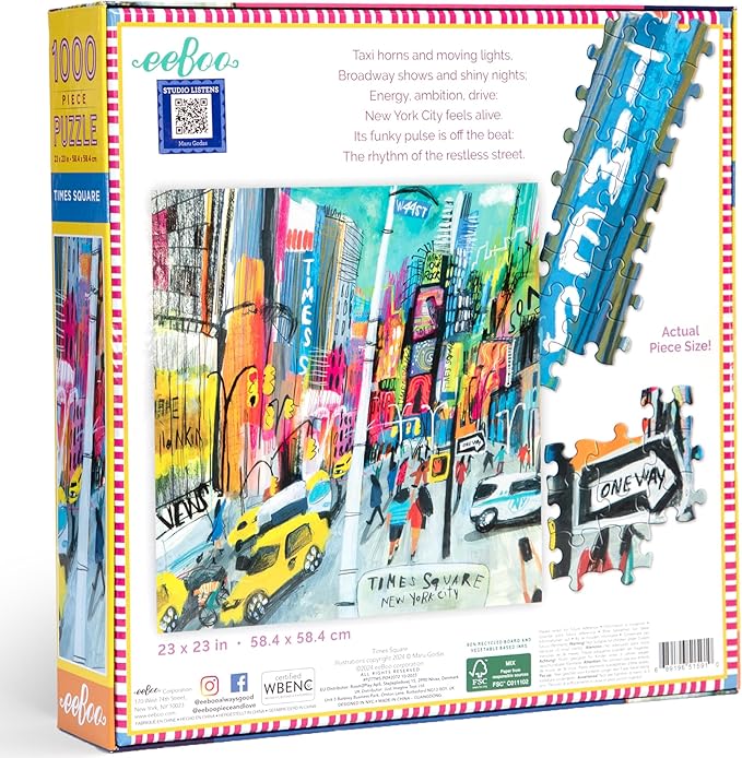 eeBoo: 1000pc Square Puzzle - Times