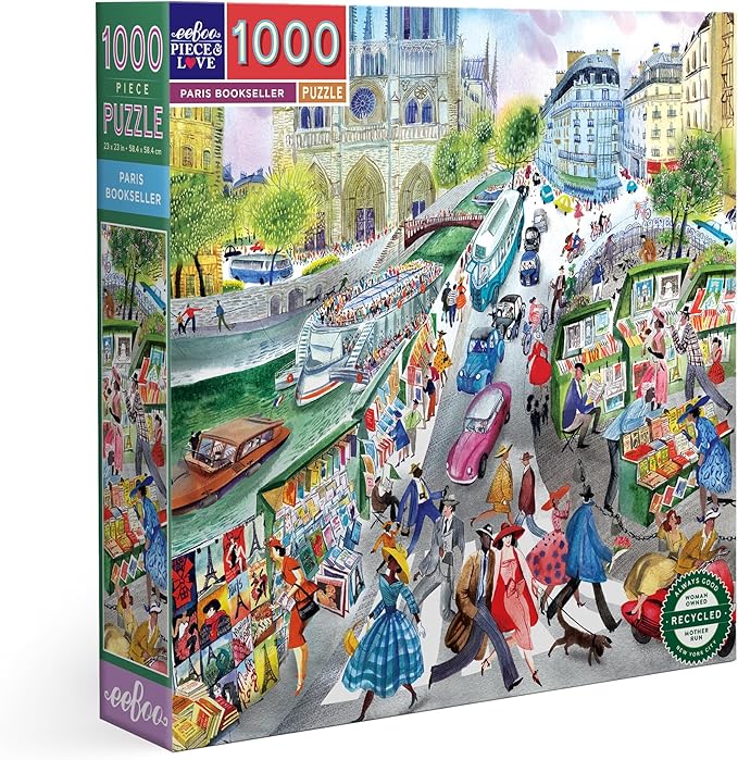 eeBoo: 1000pc Square Puzzle - Paris Bookseller