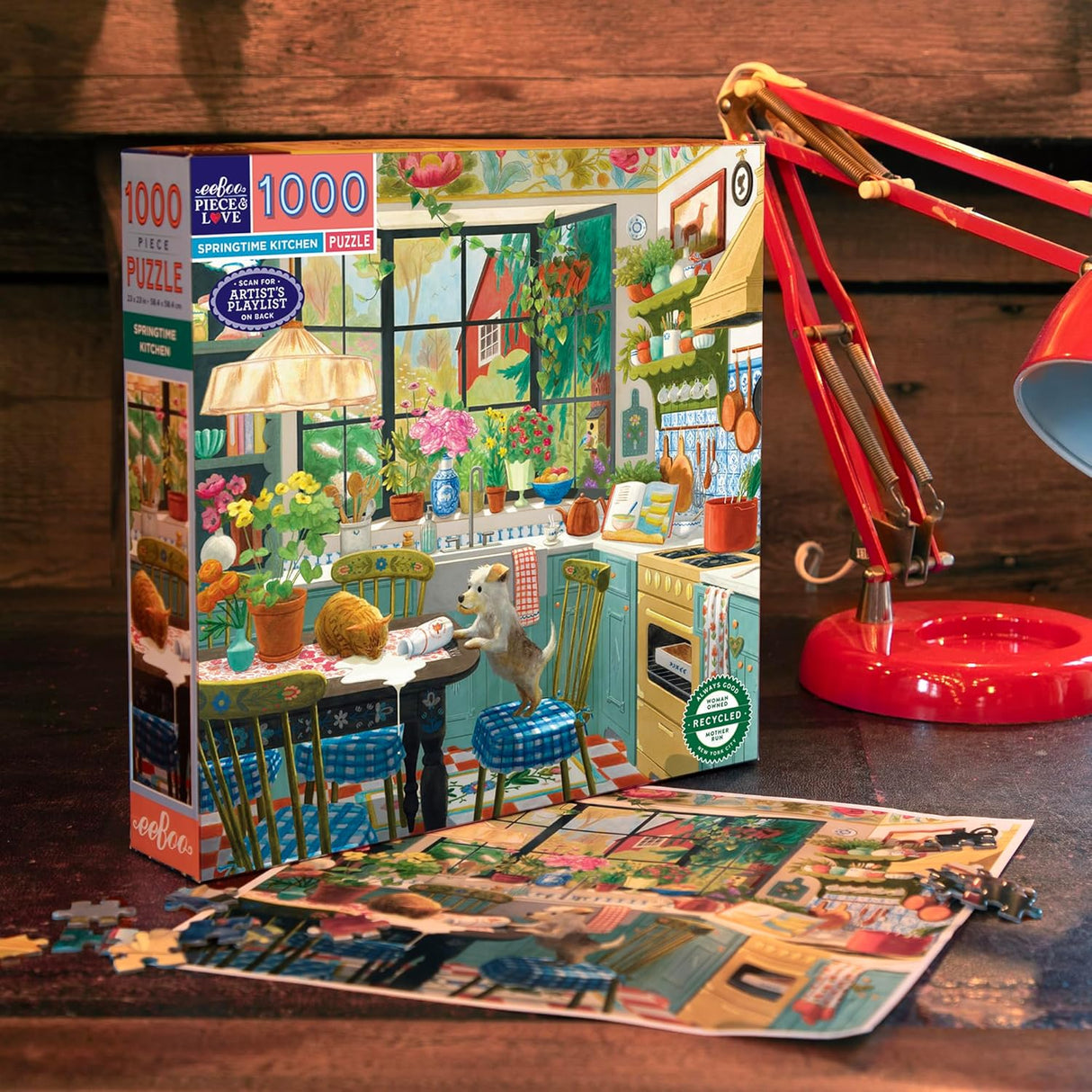 eeBoo: 1000pc Square Puzzle - Springtime Kitchen
