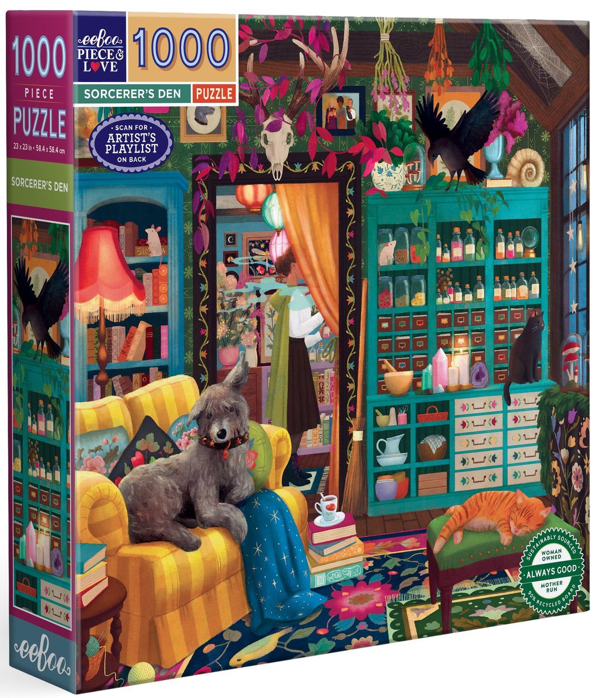 eeBoo: 1000pc Square Puzzle - Sorcerers Den