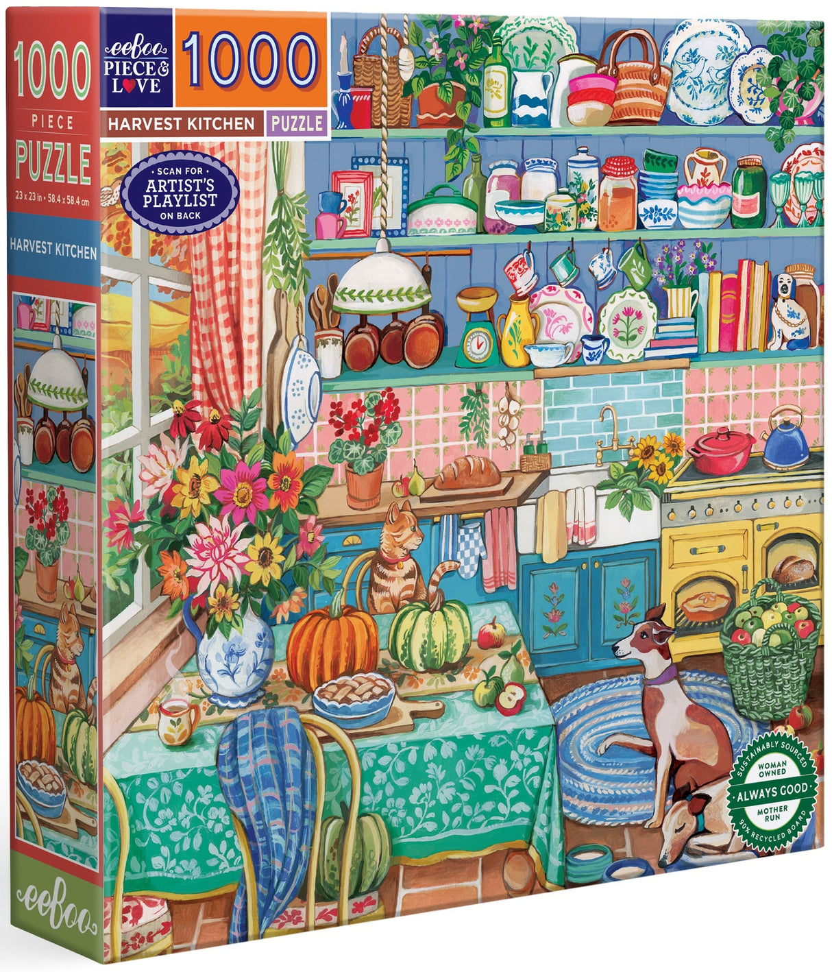 eeBoo: 1000pc Square Puzzle - Harvest Kitchen