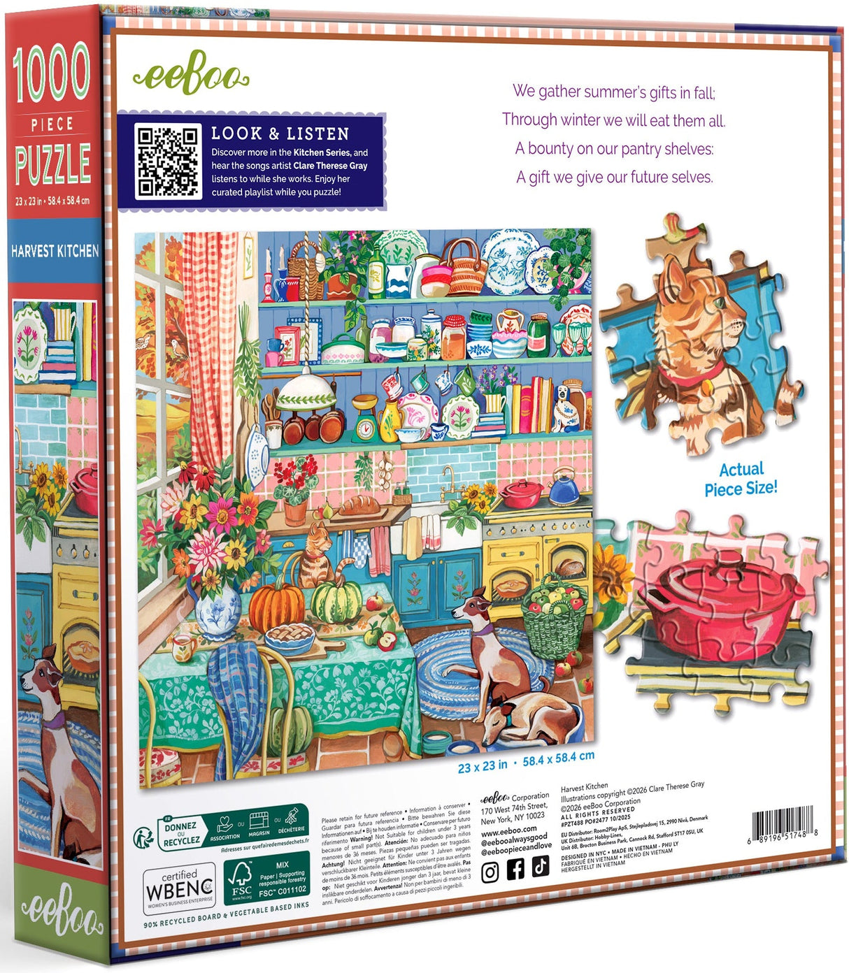 eeBoo: 1000pc Square Puzzle - Harvest Kitchen