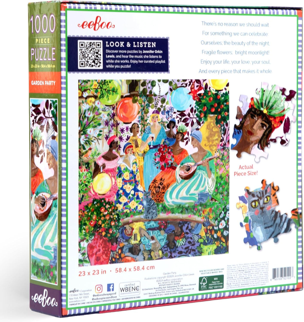 eeBoo: 1000pc Square Puzzle - Garden Party