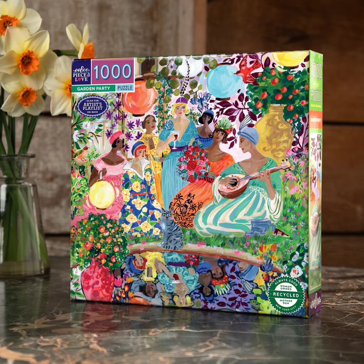 eeBoo: 1000pc Square Puzzle - Garden Party