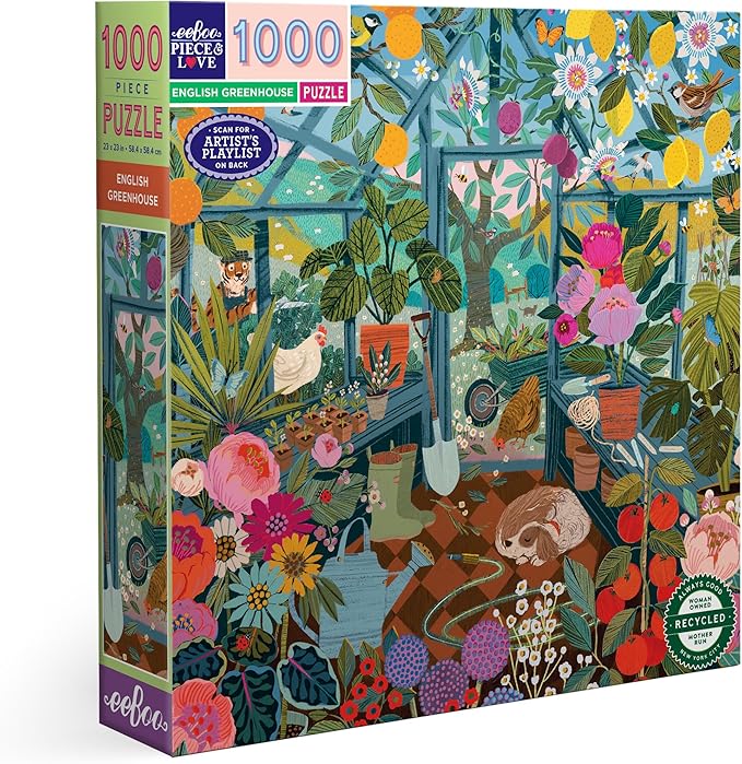 eeBoo: 1000pc Square Puzzle - English Greenhouse