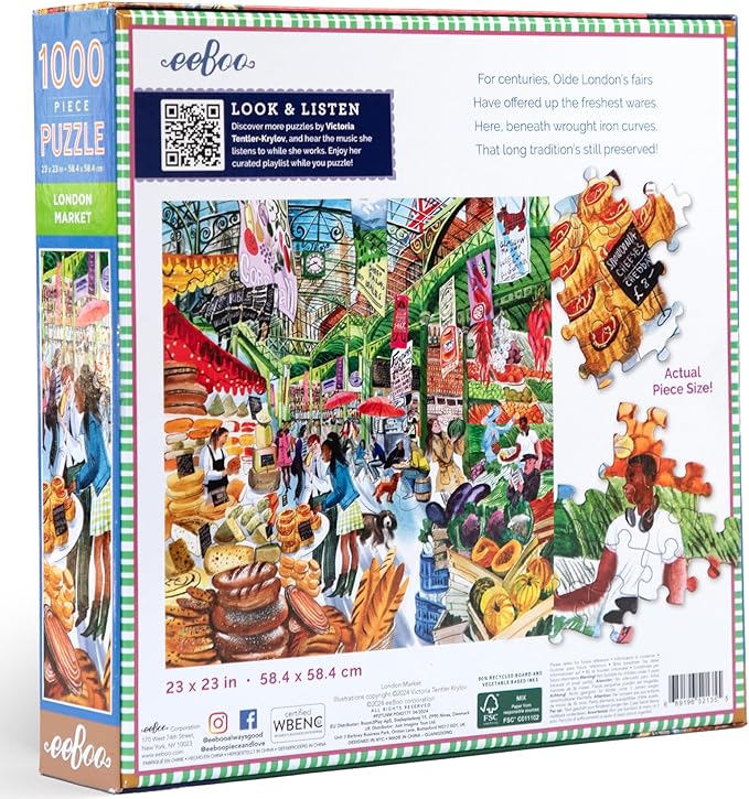 eeBoo: 1000pc Square Puzzle - London Market