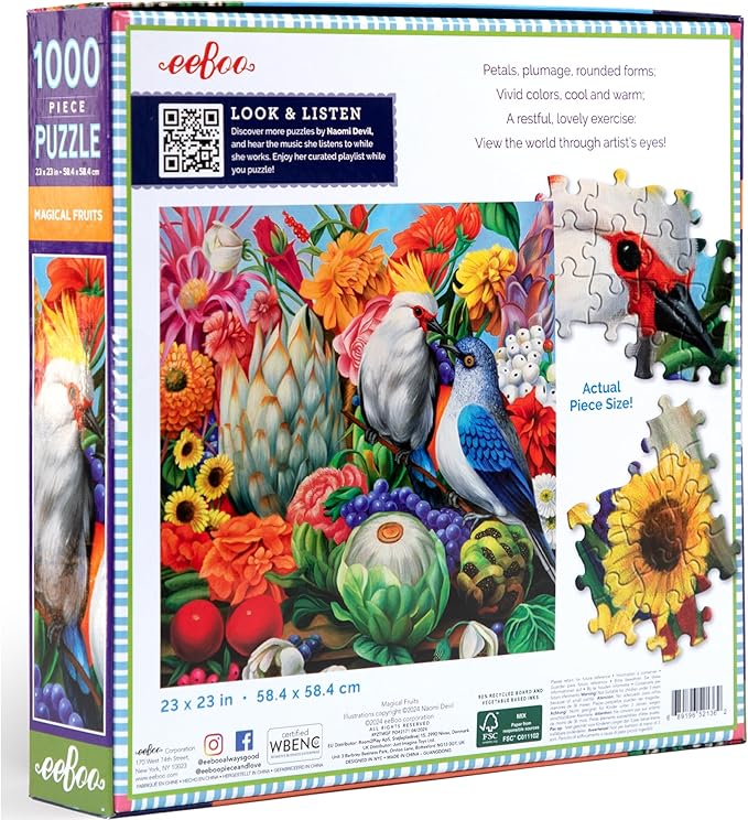 eeBoo: 1000pc Square Puzzle - Magical Fruits