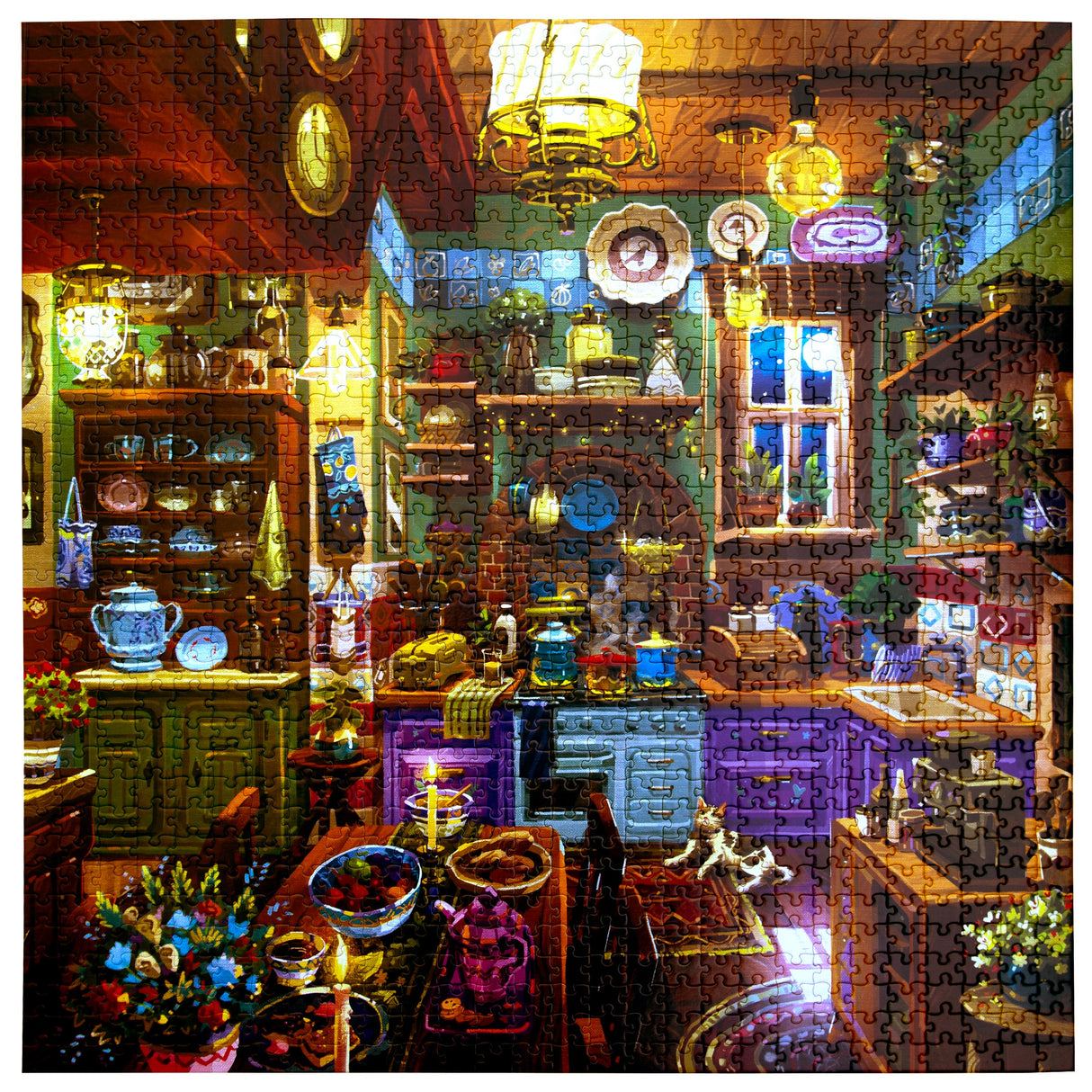 eeBoo: 1000pc Square Puzzle - Midnight Kitchen