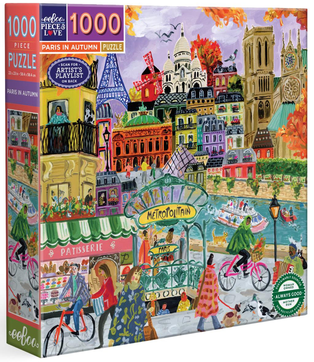 eeBoo: Paris in Autumn Square Puzzle - 1000pc