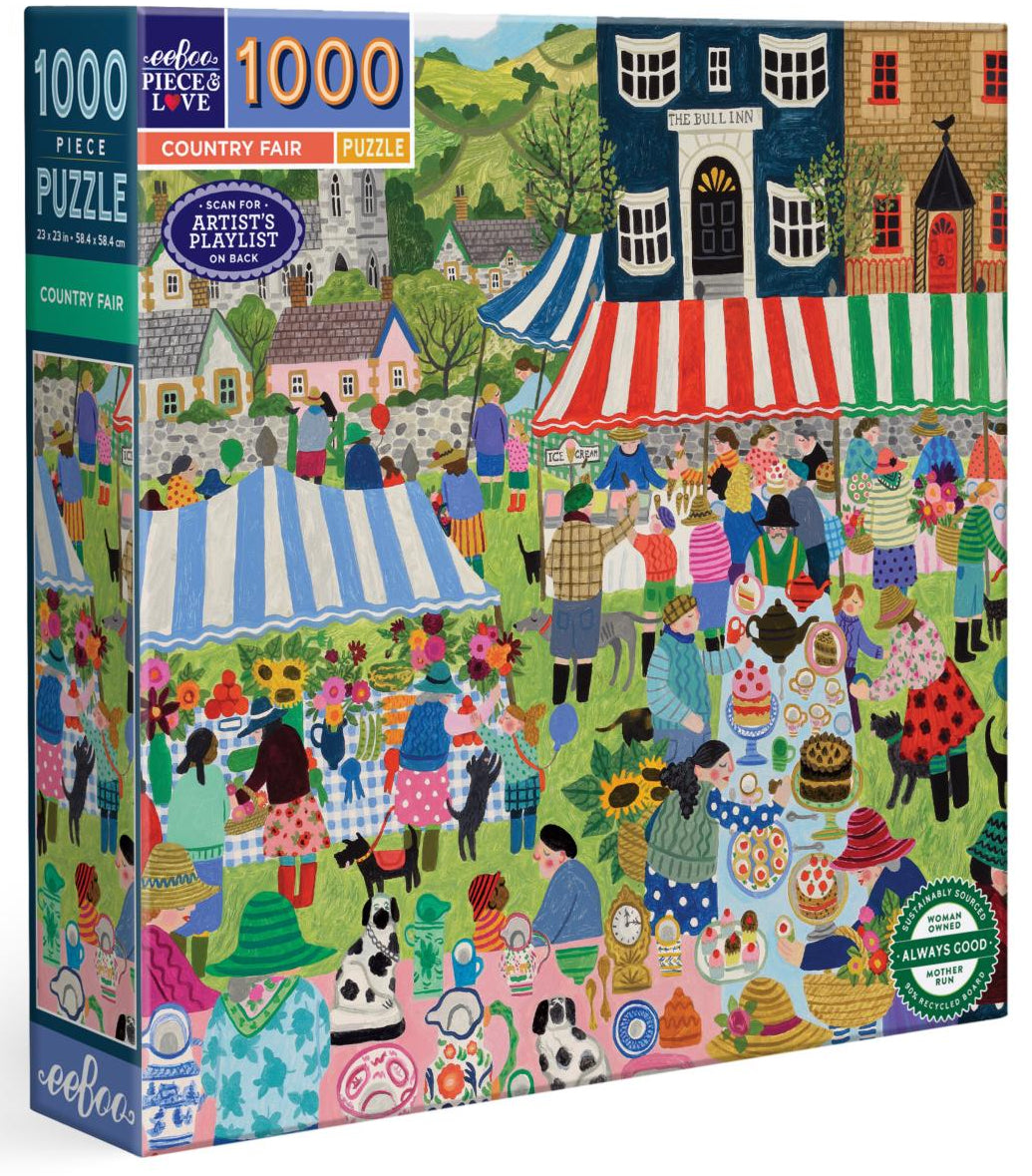 eeBoo: Country Fair Square Puzzle - 1000pc